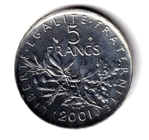 Frankreich 2001 5 - av-vd, francs