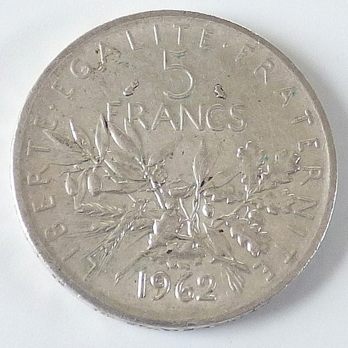 Francs 1962 silber - 5, 1962,