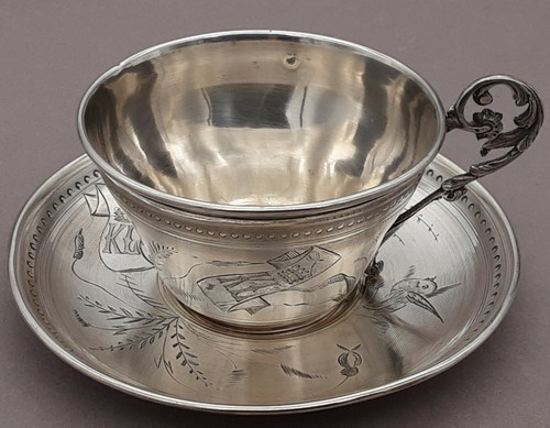 Jugendstil tasse 950er silber - jugendstil,