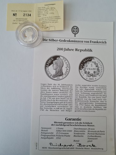 Franc 1992 bicentenaire de - 1,