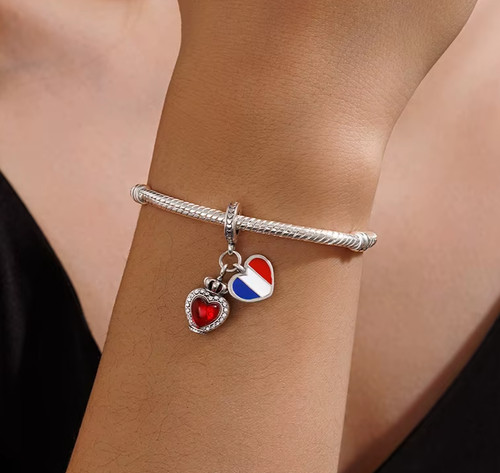 Rotes herz frankreich charm - rotes,