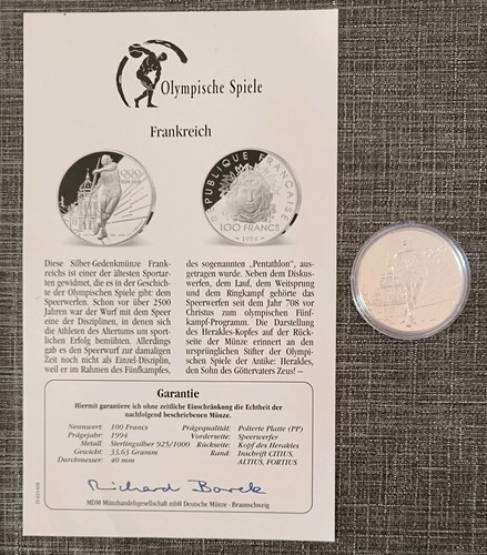 100 francs 925 - francs, silber